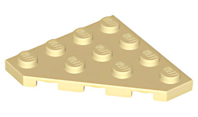 Деталь LEGO Wedge, Plate 4 x 4 Cut Corner 30503 Tan N