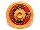 Minifigure, Shield Circular / Round Rimmed Face with Stud with Dark Red and Gold Aztec Pattern, 91884pb003  