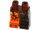 Hips and 1 Dark Brown Left Leg with Green Armor and Knee Belt, 1 Orange Right Leg with Black and Silver Bolted Armor Plates Pattern, 970d31pb01  