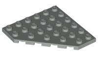 Wedge, Plate 6 x 6 Cut Corner, 6106 Light Gray U