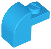 Slope, Curved 2 x 1 x 1 1/3 with Recessed Stud, 6091 Dark Azure U