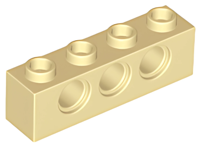 Деталь LEGO Technic, Brick 1 x 4 with Holes 3701 Tan U