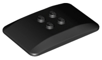 Wedge 6 x 4 x 2/3 Quad Curved, 98281 Black U