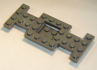 Vehicle, Base 4 x 10 x 2/3 with 2 x 2 Recessed Center with Smooth Underside, No Center Hole, 4212b Dark Bluish Gray U