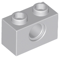 Technic, Brick 1 x 2 with Hole, 3700 Light Bluish Gray N