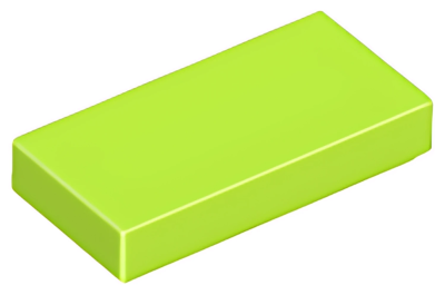 Деталь LEGO Tile 1 x 2 with Groove 3069b Lime U