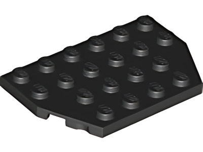 Деталь LEGO Wedge, Plate 4 x 6 Cut Corners 32059 Black U