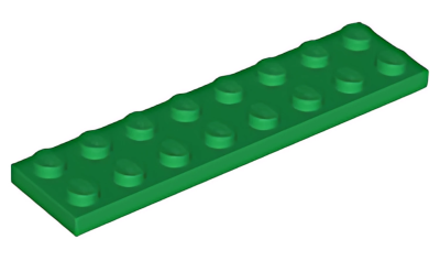 Деталь LEGO Plate 2 x 8 3034 Green U