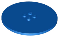 Tile, Round 8 x 8 with 4 Studs in Center, 6177 Blue U