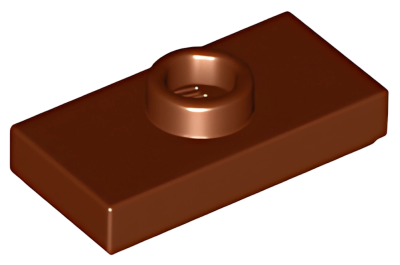 Деталь LEGO Plate, Modified 1 x 2 with 1 Stud with Groove and Bottom Stud Holder (Jumper) 15573 (78823) Reddish Brown N