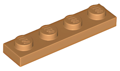 Деталь LEGO Plate 1 x 4 3710 Medium Nougat U