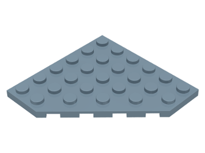 Wedge, Plate 6 x 6 Cut Corner, 6106 Sand Blue U
