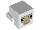 Creature Head Pixelated with Black and White Eyes, Bright Pink Nose, Tan Face with Dark Tan Outline Pattern (Minecraft Sheep), 19727pb013