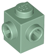 Brick, Modified 1 x 1 with Studs on 2 Sides, Adjacent 26604 Sand Green U