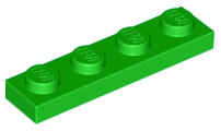 Plate 1 x 4, 3710 Bright Green N