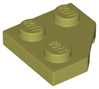 Wedge, Plate 2 x 2 Cut Corner, 26601 Olive Green N