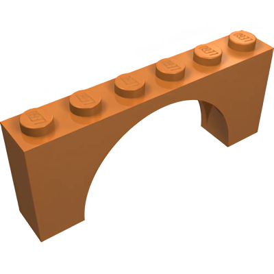 Деталь Lego Arch 1 x 6 x 2 - Thin Top without Reinforced Underside 12939 Medium Nougat U