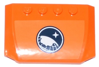 Wedge 4 x 6 x 2/3 Triple Curved with Arctic Explorer Logo on Orange Background Pattern (Sticker) 52031pb079 