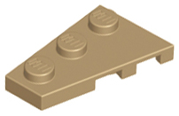 Wedge, Plate 3 x 2 Left, 43723 Dark Tan N