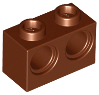 Technic, Brick 1 x 2 with Holes, 32000 Reddish Brown U
