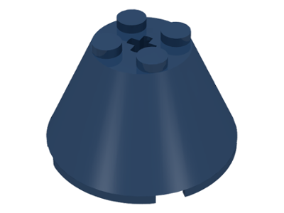 Cone 4 x 4 x 2 with Axle Hole, 3943b Dark Blue U