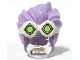 Minifigure, Hair Combo, Goggles with Lime Lenses Pattern and Lavender Spiked Top Hair, 56298pb01  