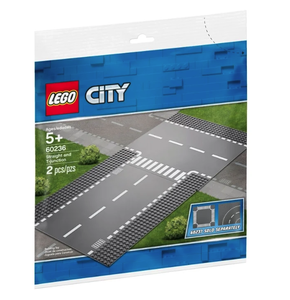 Конструктор LEGO City 60236 Прямой и Т- образный перекрёсток