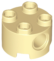 Brick, Round 2 x 2 with Pin Holes, 17485 Tan N