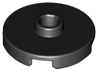 Tile, Round 2 x 2 with Open Stud, 18674 Black N