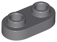 Plate, Round 1 x 2 with Open Studs, 35480 Dark Bluish Gray N