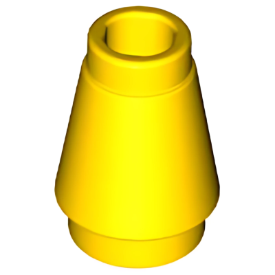 Деталь LEGO Cone 1 x 1 with Top Groove 4589b (28701, 59900, 64288) Yellow U