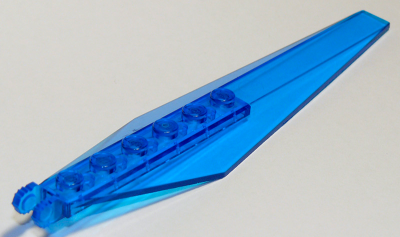 Hinge Plate 3 x 12 with Angled Side Extensions and Tapered Ends, 57906 Trans-Dark Blue U