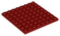Plate 8 x 8, 41539 Dark Red U