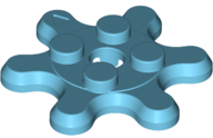 Plate, Round 2 x 2 Gear 6 Tooth, 35442 Medium Azure N