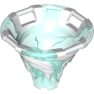 Tornado of Spinjitzu with Bar Handles on Top Edge with Molded White Spiral Pattern, 40923pb03 Trans-Light Blue N