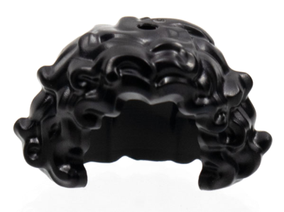 Minifigure, Hair Female Mid-Length, Curly, 80908 Black U
