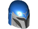 Minifigure, Headgear Helmet with Holes, SW Mandalorian with Silver Front and 'V', Dark Silver Cheek Indents and Black Visor Pattern, 87610pb25  