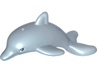 Dolphin, Friends / Elves, Jumping with Bottom Axle Holder with Medium Azure Eyes Pattern, 13392pb03 Sand Blue U