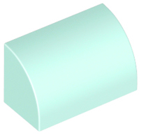 Slope, Curved 1 x 2 with Bottom Stud Holder, 37352 Light Aqua U