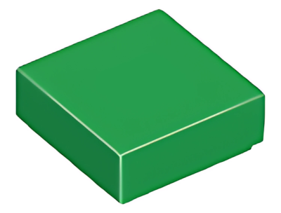 Деталь LEGO Tile 1 x 1 with Groove 3070b Green U