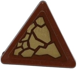 Road Sign 2 x 2 Triangle with Clip with Dark Tan Scales Pattern Model Right Side (Sticker) - Set 70599, 892pb026R Reddish Brown U