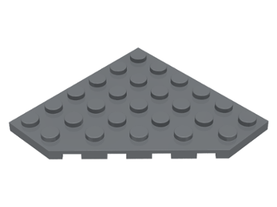 Wedge, Plate 6 x 6 Cut Corner, 6106 Dark Bluish Gray N