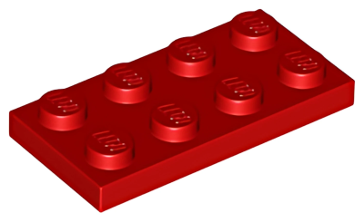 Деталь LEGO Plate 2 x 4 3020  Red U