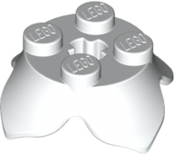 Plant Leaves 2 x 2 with 4 Petals and Axle Hole, 15469 White U
