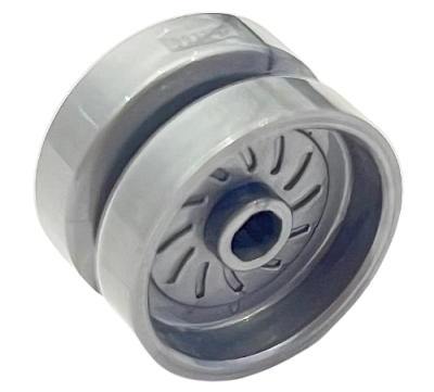 Wheel 18mm D. x 12mm with Axle Hole and Stud, Solid Brake Rotor Lines, 18976 Flat Silver N