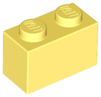 Brick 1 x 2, 3004 Bright Light Yellow N