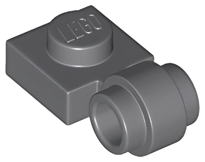 Деталь LEGO Plate, Modified 1 x 1 with Light Attachment - Thick Ring 4081b (41632) Dark Bluish Gray U