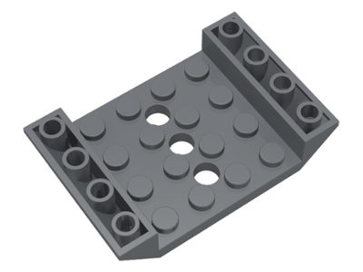 Slope, Inverted 45 6 x 4 Double with 4 x 4 Cutout and 3 Holes, 60219 Dark Bluish Gray N