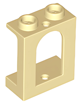 Деталь LEGO Window 1 x 2 x 2 Castle 90195 Tan U