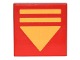 Tile 2 x 2 with Yellow Triangle Arrow and 2 Lines Pattern, 3068pb2010  